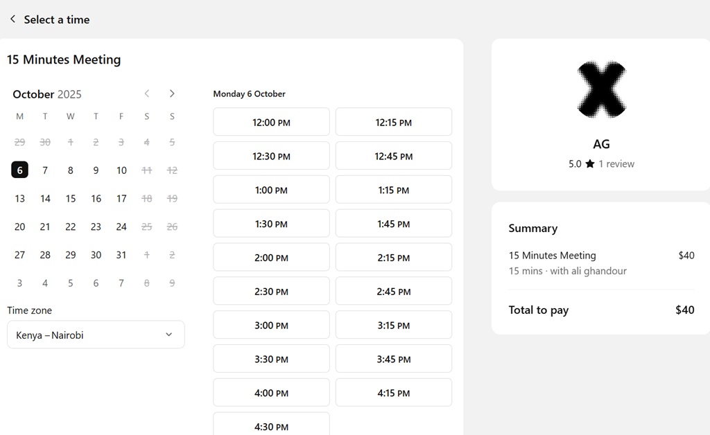 xtheweb offers Online reservation link with CMS, open hours, availability check, team configuration, contact details
